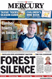 Hobart Mercury (Australia) Newspaper Front Page for 29 October 2012
