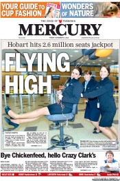 Hobart Mercury (Australia) Newspaper Front Page for 2 November 2012