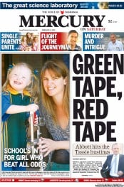 Hobart Mercury (Australia) Newspaper Front Page for 2 February 2013