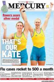 Hobart Mercury (Australia) Newspaper Front Page for 2 August 2012