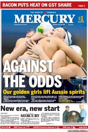 Hobart Mercury (Australia) Newspaper Front Page for 30 July 2012