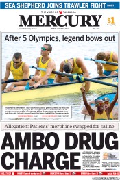 Hobart Mercury (Australia) Newspaper Front Page for 3 August 2012