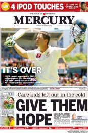 Hobart Mercury (Australia) Newspaper Front Page for 4 December 2012