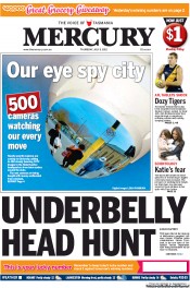 Hobart Mercury (Australia) Newspaper Front Page for 5 July 2012