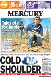 Hobart Mercury (Australia) Newspaper Front Page for 6 December 2012