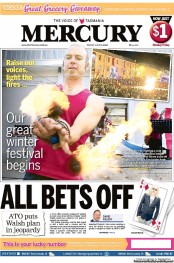 Hobart Mercury (Australia) Newspaper Front Page for 6 July 2012