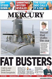 Hobart Mercury (Australia) Newspaper Front Page for 8 November 2013