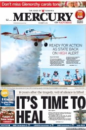Hobart Mercury (Australia) Newspaper Front Page for 8 December 2012