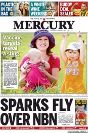 Hobart Mercury (Australia) Newspaper Front Page for 9 October 2013