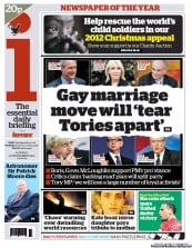 I Newspaper Newspaper Front Page (UK) for 10 December 2012