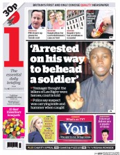 I Newspaper (UK) Newspaper Front Page for 10 February 2015