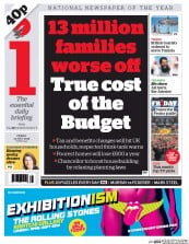 I Newspaper (UK) Newspaper Front Page for 10 July 2015