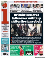 I Newspaper (UK) Newspaper Front Page for 11 December 2012