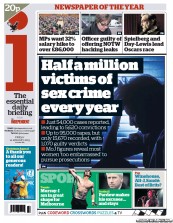 I Newspaper (UK) Newspaper Front Page for 11 January 2013