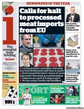 I Newspaper Newspaper Front Page (UK) for 11 February 2013