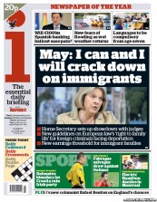 I Newspaper (UK) Newspaper Front Page for 11 June 2012