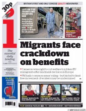 I Newspaper (UK) Newspaper Front Page for 12 November 2014