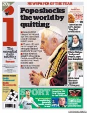 I Newspaper Newspaper Front Page (UK) for 12 February 2013