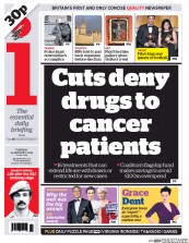 I Newspaper (UK) Newspaper Front Page for 13 January 2015