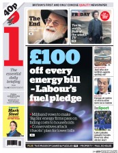 I Newspaper (UK) Newspaper Front Page for 13 March 2015