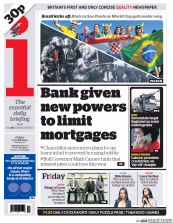 I Newspaper (UK) Newspaper Front Page for 13 June 2014