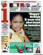 I Newspaper (UK) Newspaper Front Page for 14 January 2013