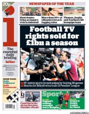 I Newspaper (UK) Newspaper Front Page for 14 June 2012