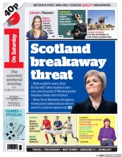 I Newspaper (UK) Newspaper Front Page for 15 November 2014