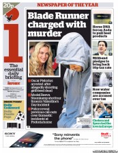I Newspaper Newspaper Front Page (UK) for 15 February 2013