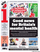 I Newspaper (UK) Newspaper Front Page for 15 February 2016