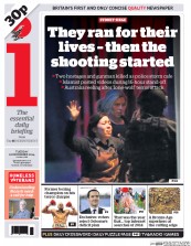 I Newspaper (UK) Newspaper Front Page for 16 December 2014