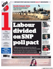 I Newspaper (UK) Newspaper Front Page for 16 March 2015