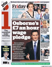 I Newspaper Newspaper Front Page (UK) for 17 January 2014