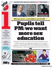 I Newspaper (UK) Newspaper Front Page for 17 February 2015