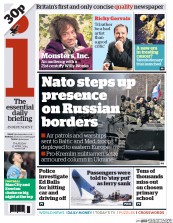 I Newspaper (UK) Newspaper Front Page for 17 April 2014