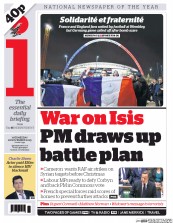 I Newspaper (UK) Newspaper Front Page for 18 November 2015
