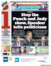 I Newspaper Newspaper Front Page (UK) for 18 February 2014