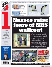 I Newspaper (UK) Newspaper Front Page for 18 May 2015