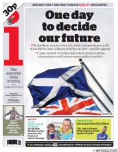 I Newspaper Newspaper Front Page (UK) for 18 September 2014