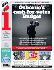 I Newspaper (UK) Newspaper Front Page for 19 March 2015