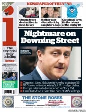 I Newspaper Newspaper Front Page (UK) for 1 November 2012