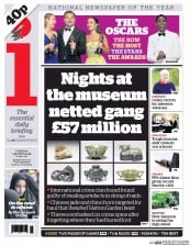 I Newspaper (UK) Newspaper Front Page for 1 March 2016