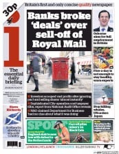 I Newspaper (UK) Newspaper Front Page for 1 April 2014