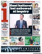 I Newspaper Newspaper Front Page (UK) for 1 June 2012