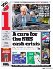 I Newspaper Newspaper Front Page (UK) for 1 July 2014