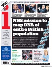 I Newspaper Newspaper Front Page (UK) for 1 August 2014