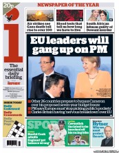 I Newspaper (UK) Newspaper Front Page for 20 November 2012
