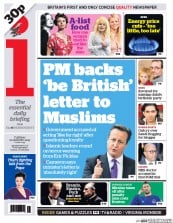 I Newspaper (UK) Newspaper Front Page for 20 January 2015