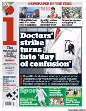 I Newspaper (UK) Newspaper Front Page for 20 June 2012