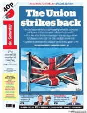 I Newspaper (UK) Newspaper Front Page for 20 September 2014